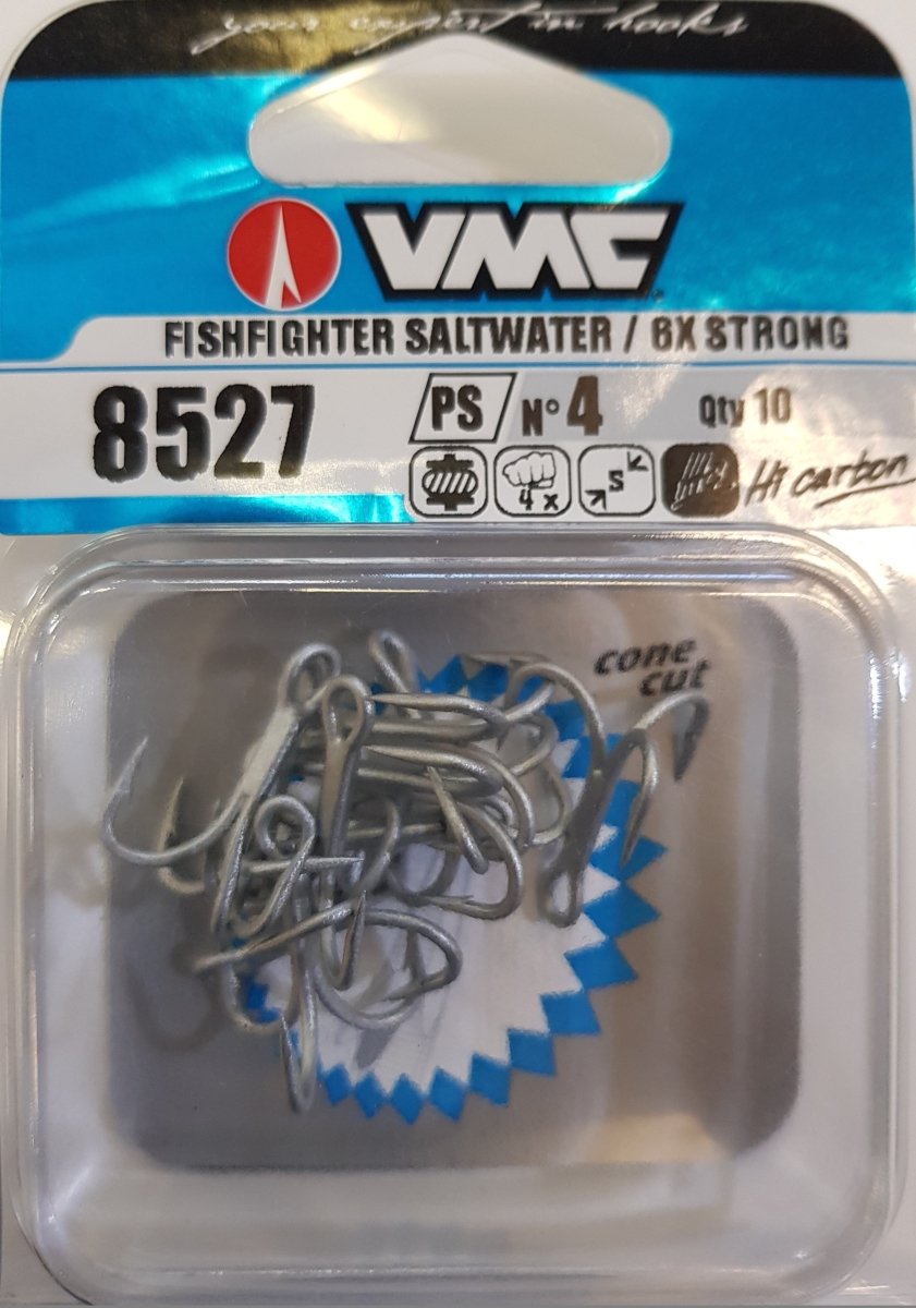 VMC 6X Fishfighter Treble Hook Perma Steel 2/0 (2 Hooks) 8527PS-2/0PP -  Canal Bait and Tackle